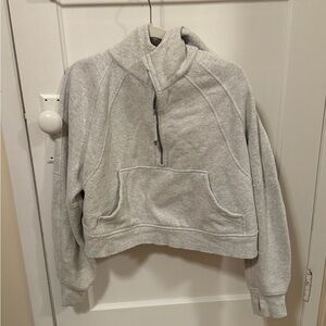 Lululemon Athletica Light Gray Scuba Half-Zip Hoodie